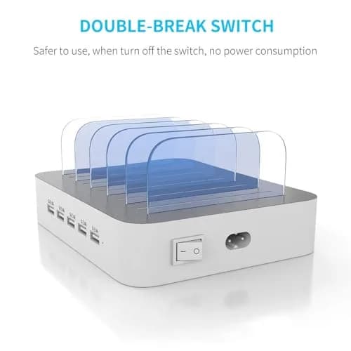MSTJRY 5-Port USB-A Charging Station with 7 Cables | Charges 5 Devices Simultaneously, Organizes Cables thumbnail 3