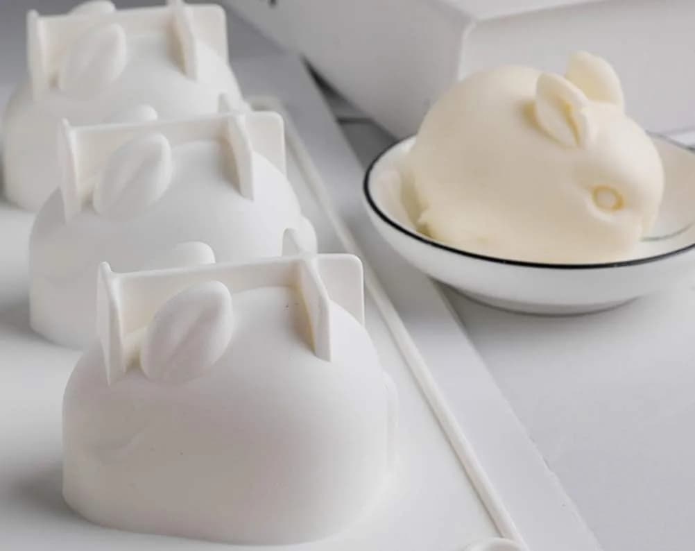 OCPO Kitchen 3D Easter Bunny Silicone Mold, 6 Cavities | Non-Stick Mousse Cake Baking - view 7