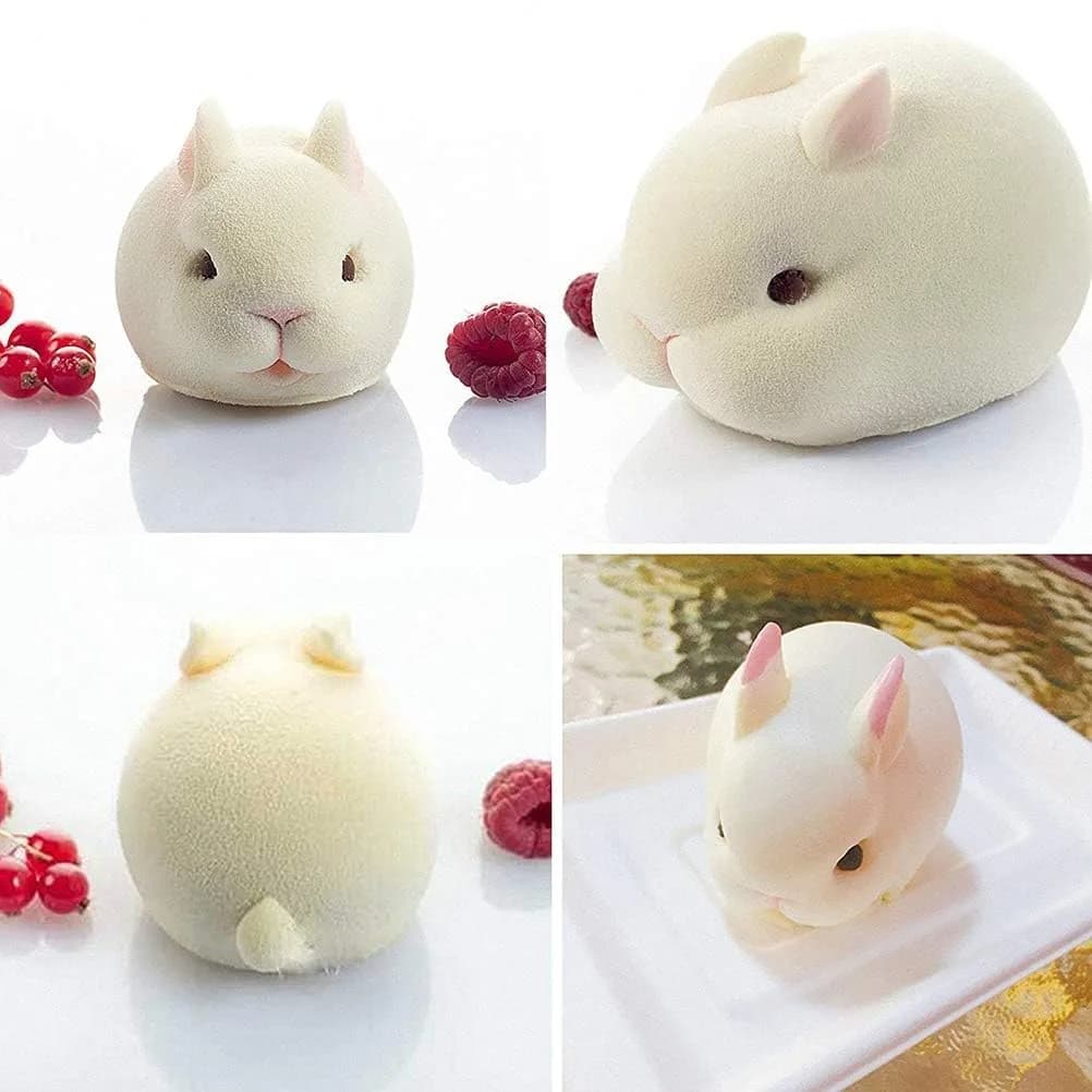 OCPO Kitchen 3D Easter Bunny Silicone Mold, 6 Cavities | Non-Stick Mousse Cake Baking - view 2