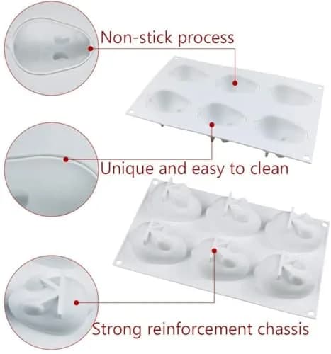 OCPO Kitchen 3D Easter Bunny Silicone Mold, 6 Cavities | Non-Stick Mousse Cake Baking thumbnail 3