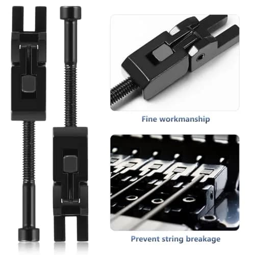 SUPVOX Set of 6 Double Locking Saddles for Floyd Rose Guitar Tremolo Bridge | Durable Metal Finish, Lock Screws Included thumbnail 2