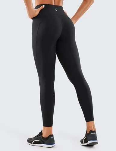 CRZ YOGA Naked Feeling 25'' Pockets Leggings Black Small | High Waist Yoga Training Pants thumbnail 2
