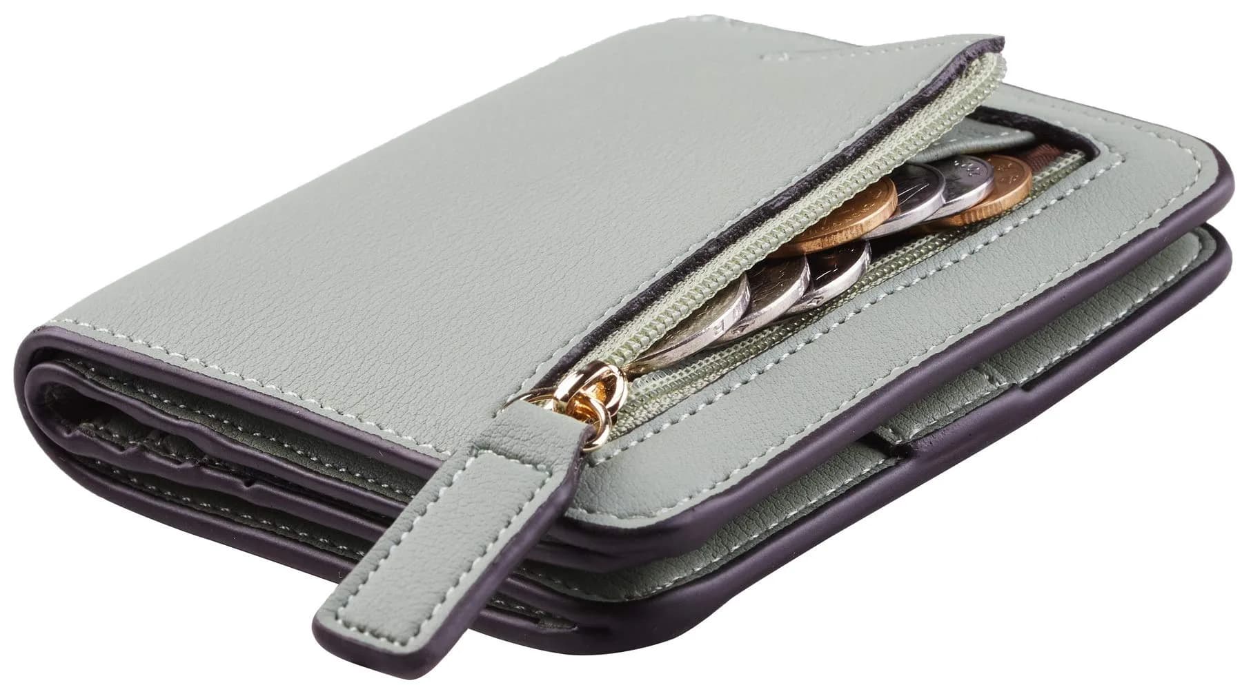 Toughergun ReNapa Green Blooming Slim Leather Bifold Wallet with RFID Protection - main product image