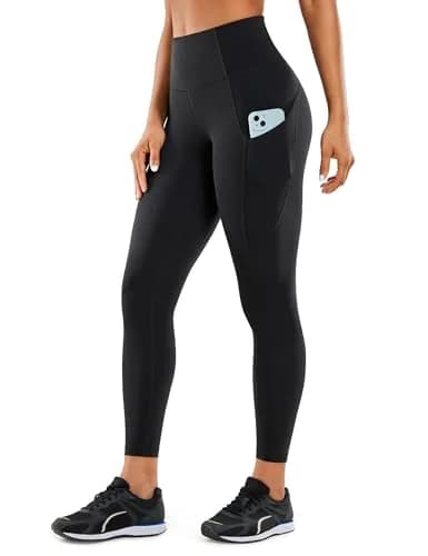 CRZ YOGA Naked Feeling 25'' Pockets Leggings Black Large | Buttery-Soft & Sweat-Wicking for Indian Workouts thumbnail 1