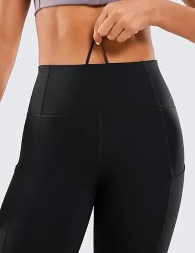 CRZ YOGA Naked Feeling 25'' Pockets Leggings Black Medium | High Waist, Sweat-Wicking, Interior Drawstring thumbnail 5