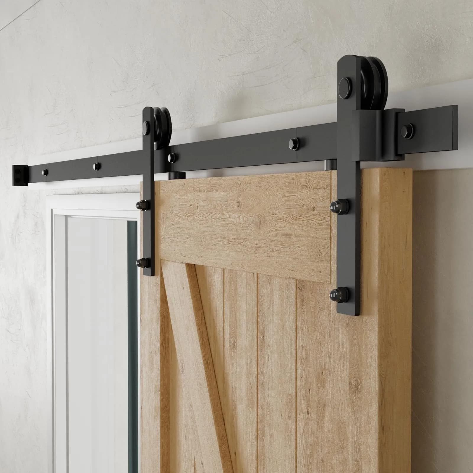 CCJH 6ft Sliding Barn Door Hardware Kit | Heavy Duty I Shape Hanger for 36" Wide Doors - main product image