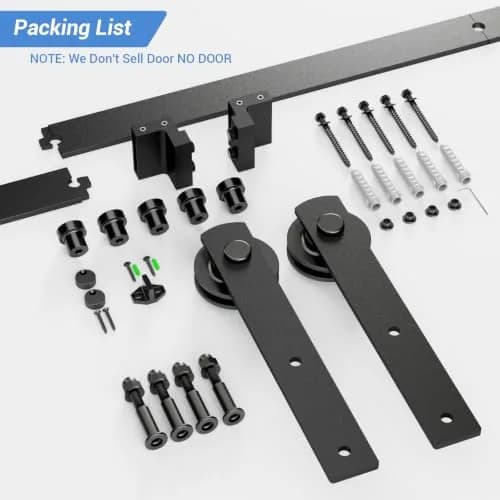 CCJH 6ft Sliding Barn Door Hardware Kit | Heavy Duty I Shape Hanger for 36" Wide Doors thumbnail 6