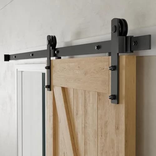 CCJH 6ft Sliding Barn Door Hardware Kit | Heavy Duty I Shape Hanger for 36" Wide Doors thumbnail 1