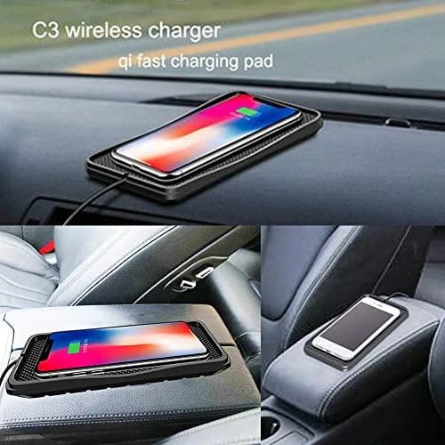 POLMXS Wireless Charger Car Charging Pad 15W | Fast Wireless Phone Charger Compatible with Qi Devices thumbnail 2