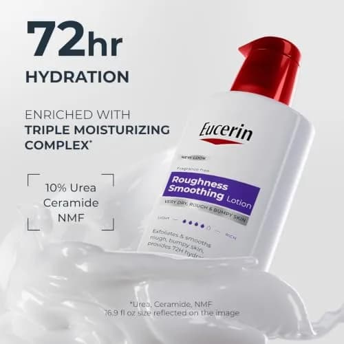 Eucerin Roughness Smoothing Lotion with Urea, 16.9 Fl Oz | Hydrates & Smooths Dry, Bumpy Skin thumbnail 3