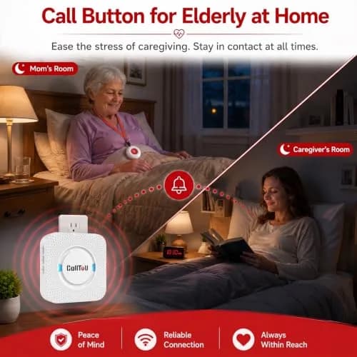 CallToU Wireless Caregiver Pager Alert System 3+3 Pack | 500+ft Range, Waterproof Call Button for Seniors thumbnail 8