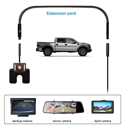 YQMAJIM 2.5mm Extension Cable 2.99 m (9.8 ft) | Stable Signal Transmission for Dash Cam Rearview Backup Cameras thumbnail 2