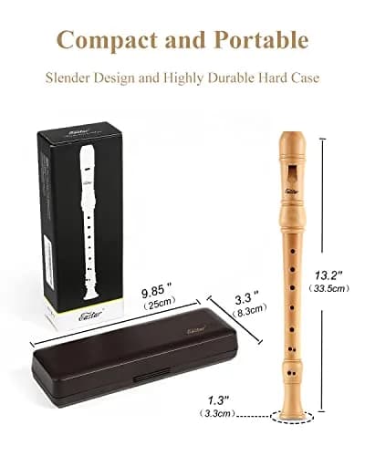 Eastar Baroque Maple Wooden C Soprano Recorder Kid Beginners Kit, ERS-31BM | Classic Baroque Design for Beginners thumbnail 7