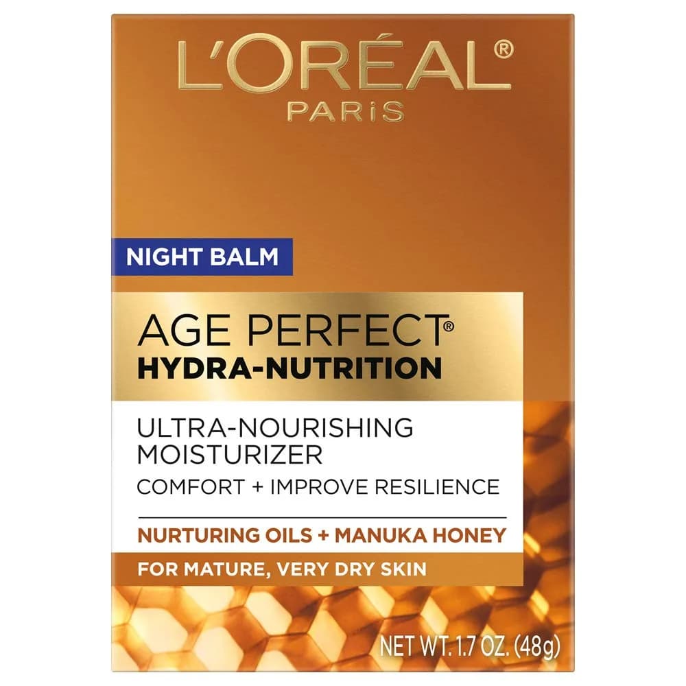 L'Oreal Paris Age Perfect Hydra-Nutrition Honey Night Balm 50g (1.7 oz) | Dermatologist Tested for Sensitive Skin - main product image