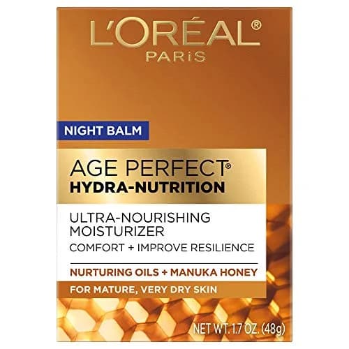 L'Oreal Paris Age Perfect Hydra-Nutrition Honey Night Balm 50g (1.7 oz) | Dermatologist Tested for Sensitive Skin thumbnail 1