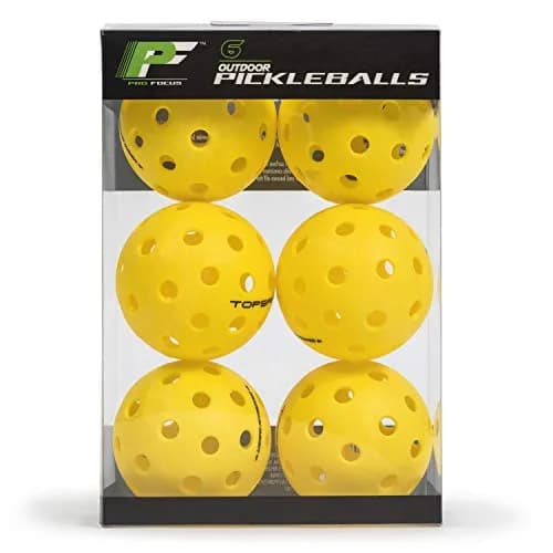 Pro Focus Official Outdoor Pickleball Balls 6-Pack | USAPA Approved for True Bounce & Consistent Flight thumbnail 1