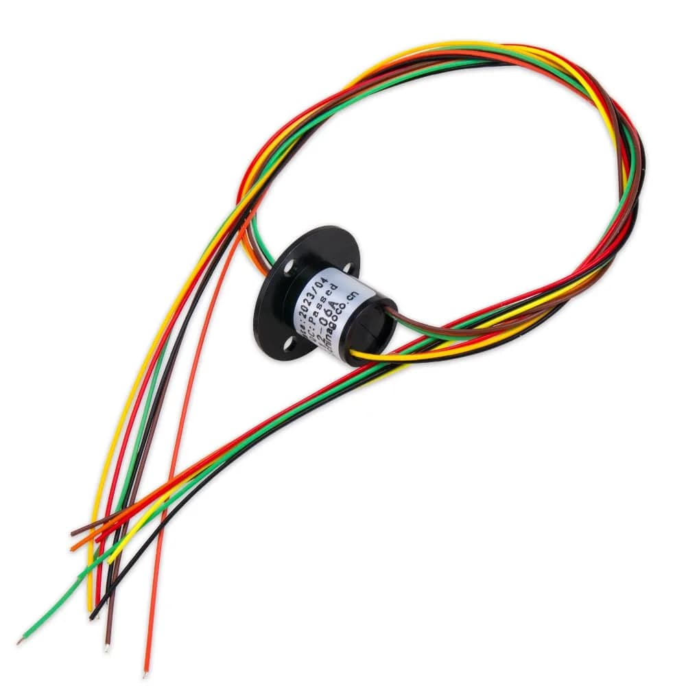 Comidox 6-Circuit 2A Slip Ring 12.5mm OD x 15mm Length | 300 RPM Rotary Electrical Connector for CCTV, Robotics, and Test Equipment - main product image