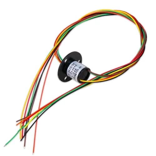 Comidox 6-Circuit 2A Slip Ring 12.5mm OD x 15mm Length | 300 RPM Rotary Electrical Connector for CCTV, Robotics, and Test Equipment thumbnail 1