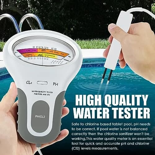 TEKCOPLUS 2-in-1 Pool Water Quality Tester pH & Chlorine Meter | 7.2-7.8 pH Range thumbnail 4