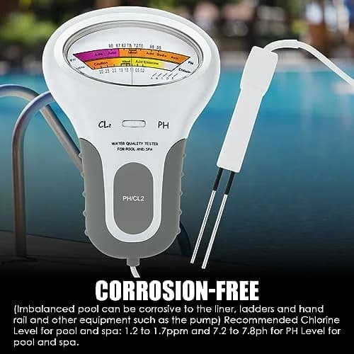TEKCOPLUS 2-in-1 Pool Water Quality Tester pH & Chlorine Meter | 7.2-7.8 pH Range thumbnail 5