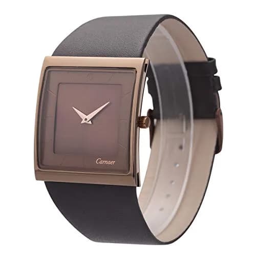 SIBOSUN Men's Square Watch 41mm (1.6 Inch) | Minimalist Quartz Brown Leather Strap Business Casual Analog thumbnail 1