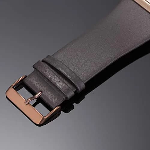SIBOSUN Men's Square Watch 41mm (1.6 Inch) | Minimalist Quartz Brown Leather Strap Business Casual Analog thumbnail 6