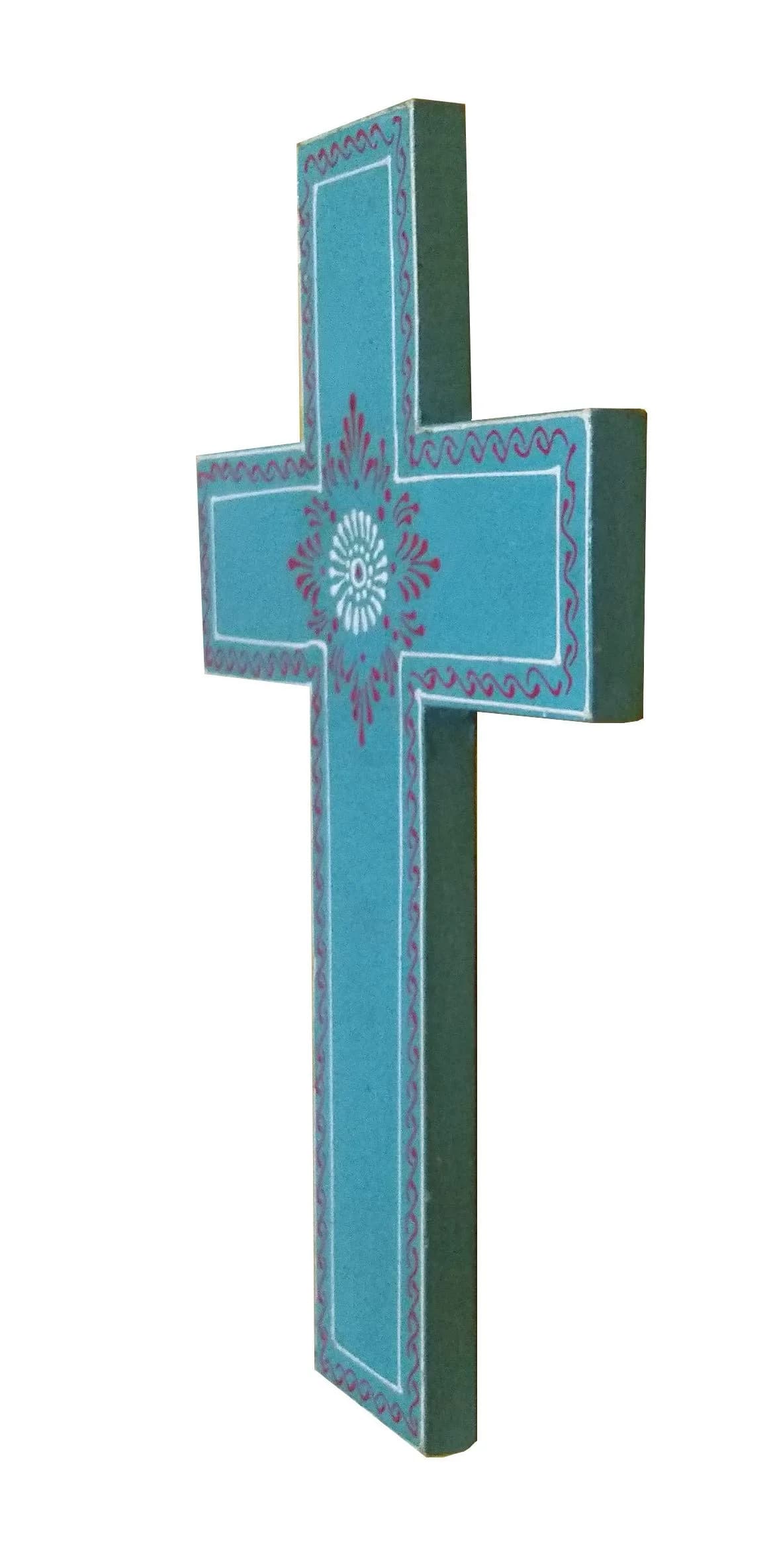 Purpledip Breath Of Life Wooden Wall Cross 25.4cm (10") | Handpainted Religious Decor - view 3