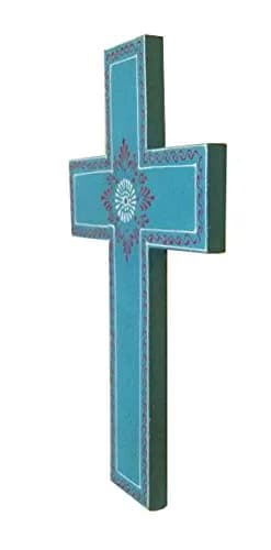 Purpledip Breath Of Life Wooden Wall Cross 25.4cm (10") | Handpainted Religious Decor thumbnail 3