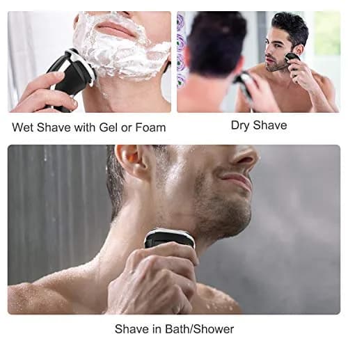MAX-T Men's Electric Shaver 3D Rotary Wet & Dry Waterproof Rechargeable | Close & Comfortable Shave thumbnail 4