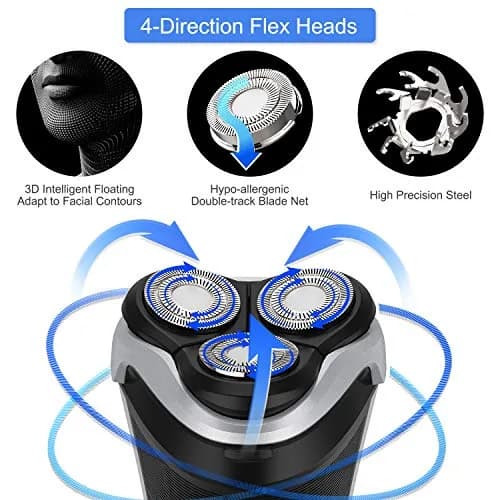 MAX-T Men's Electric Shaver 3D Rotary Wet & Dry Waterproof Rechargeable | Close & Comfortable Shave thumbnail 2