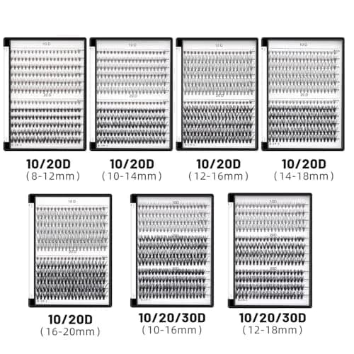 Bodermincer False Eyelash | 10D/20D Mixed, 0.07/0.10mm, 8-20mm, C Curl, Natural Look (70-120 chars) thumbnail 7