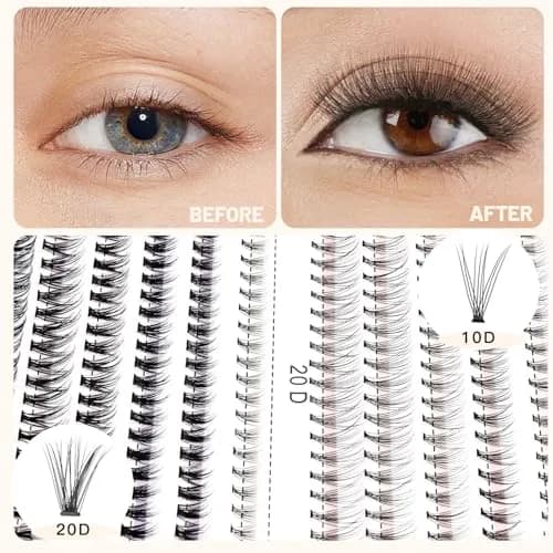 Bodermincer False Eyelash | 10D/20D Mixed, 0.07/0.10mm, 8-20mm, C Curl, Natural Look (70-120 chars) thumbnail 3
