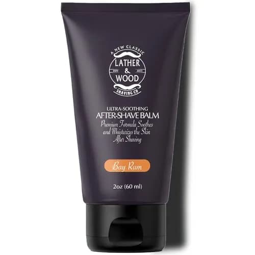 Lather & Wood Aftershave Balm 2oz | Classic Bay Rum Scent, Soothing & Hydrating thumbnail 1