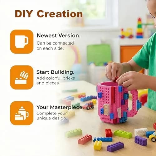 Lumsburry Build-on Brick Coffee Mug 350ml (11.8 Oz) | Fun DIY Novelty Cup for Kids & Adults thumbnail 5