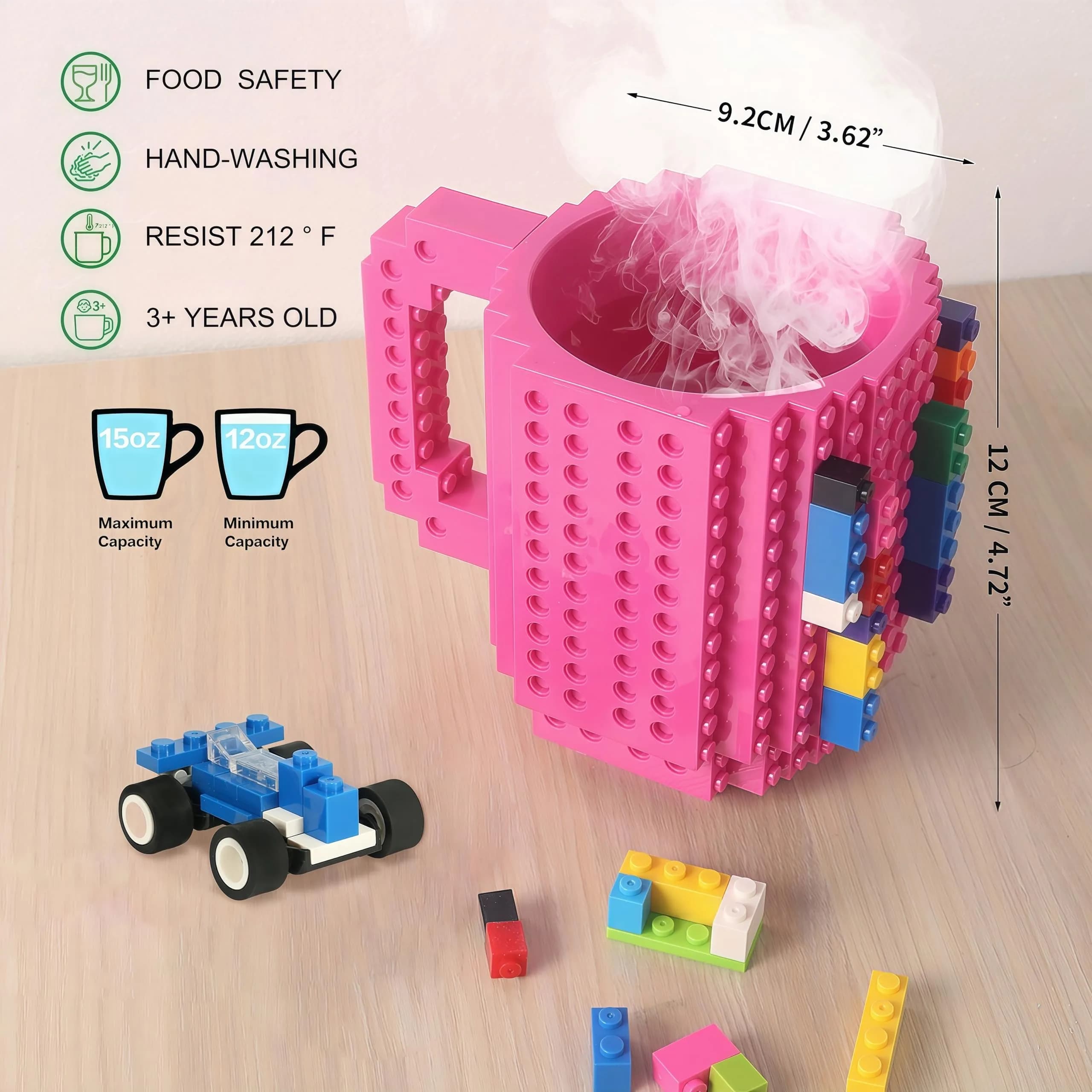 Lumsburry Build-on Brick Coffee Mug 350ml (11.8 Oz) | Fun DIY Novelty Cup for Kids & Adults - view 2
