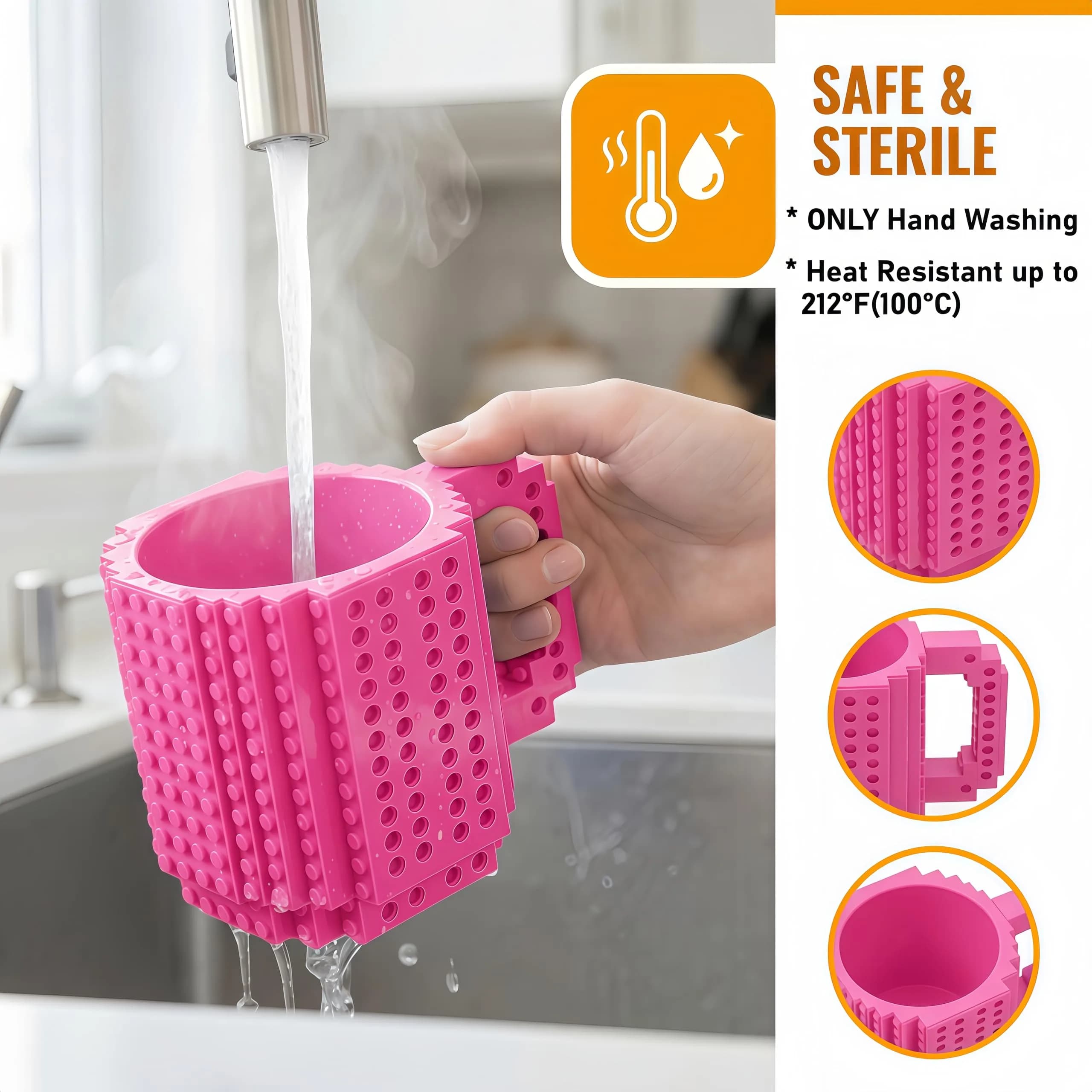 Lumsburry Build-on Brick Coffee Mug 350ml (11.8 Oz) | Fun DIY Novelty Cup for Kids & Adults - view 3