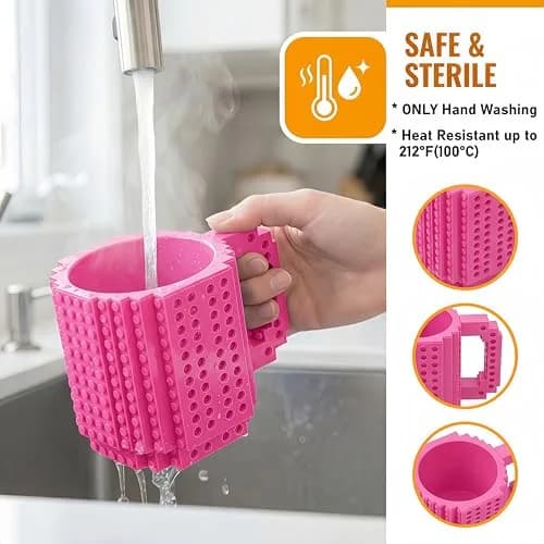 Lumsburry Build-on Brick Coffee Mug 350ml (11.8 Oz) | Fun DIY Novelty Cup for Kids & Adults thumbnail 3