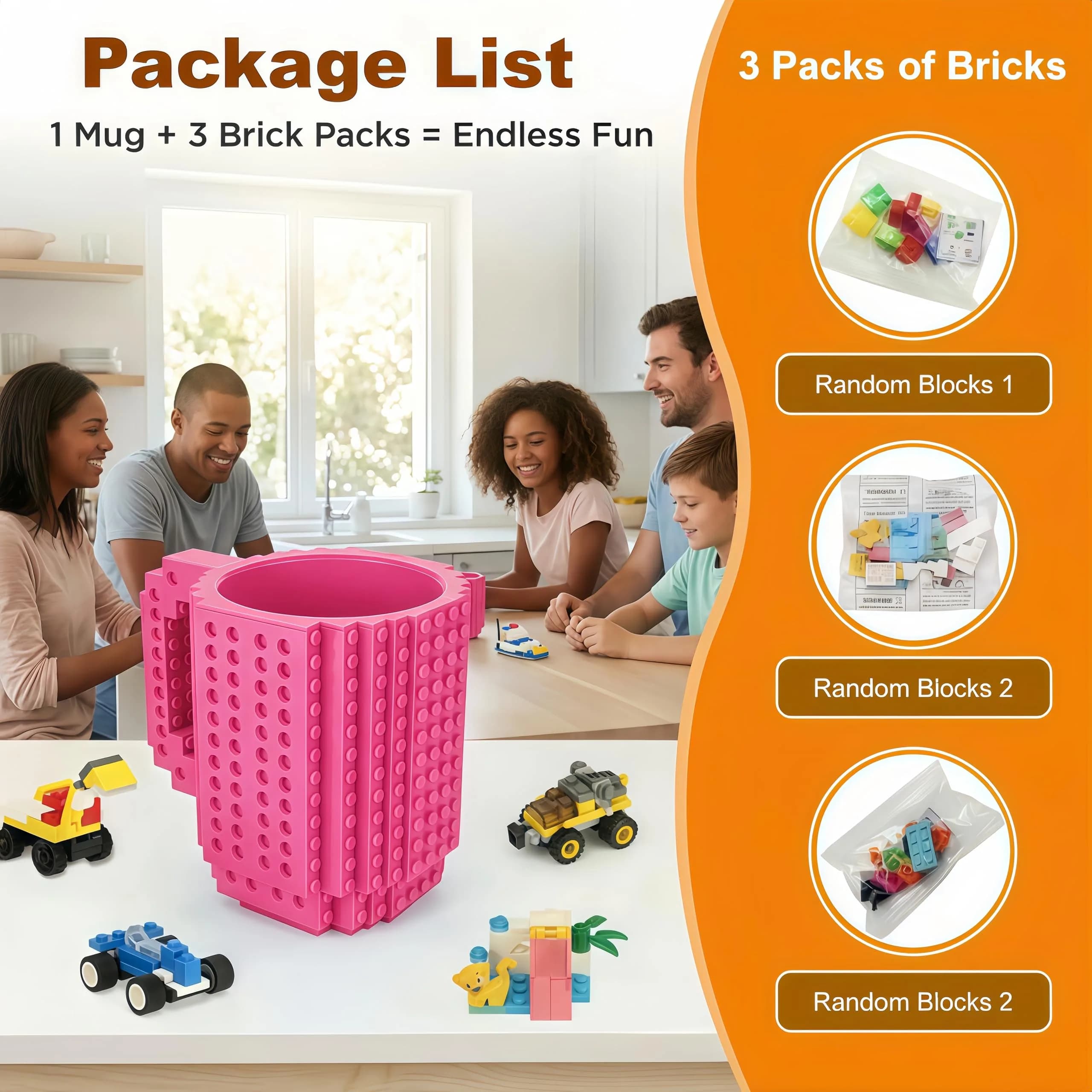 Lumsburry Build-on Brick Coffee Mug 350ml (11.8 Oz) | Fun DIY Novelty Cup for Kids & Adults - view 4