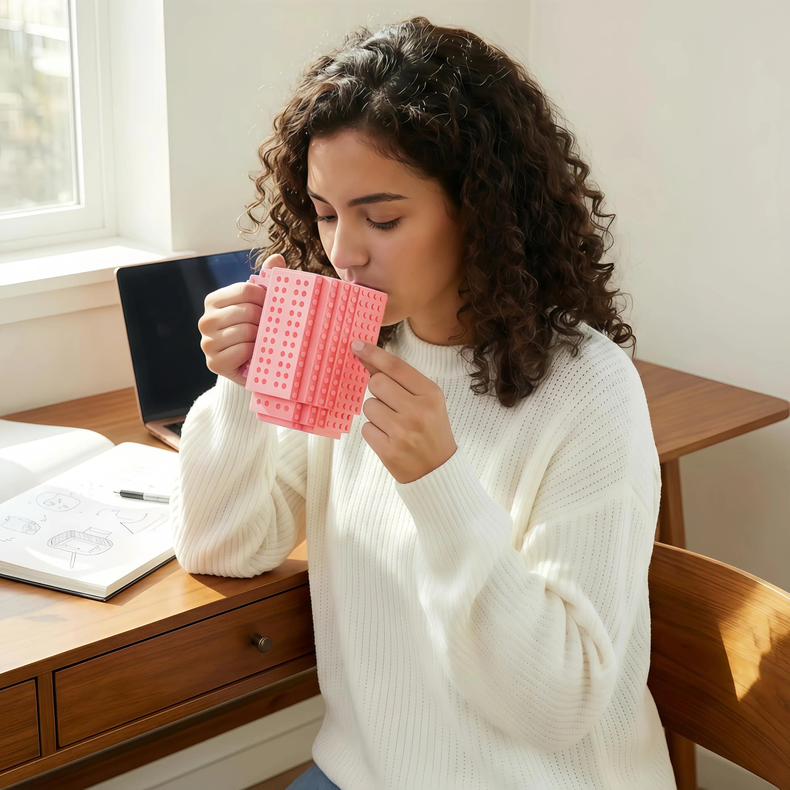 Lumsburry Build-on Brick Coffee Mug 350ml (11.8 Oz) | Funny DIY Novelty Cup with Building Blocks - view 6