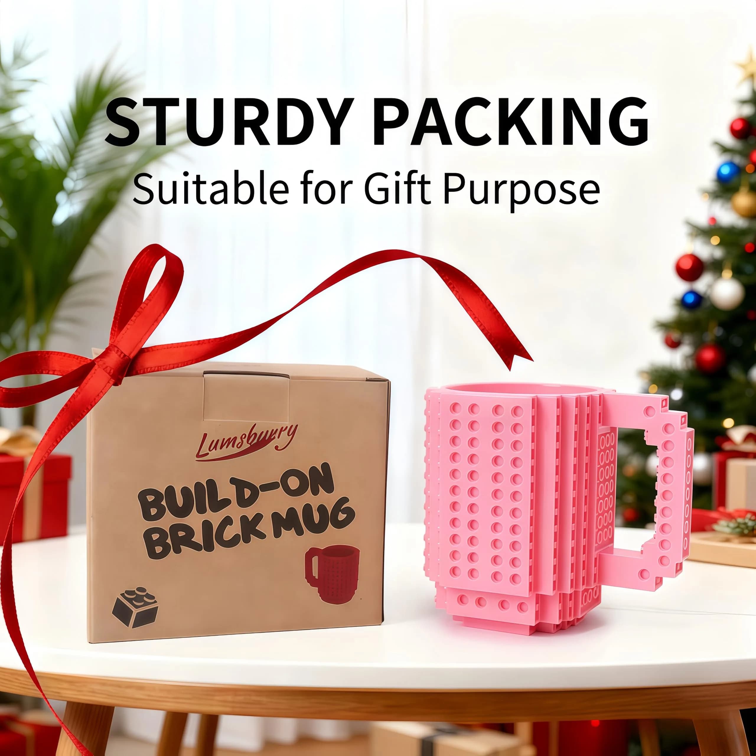 Lumsburry Build-on Brick Coffee Mug 350ml (11.8 Oz) | Funny DIY Novelty Cup with Building Blocks - view 7