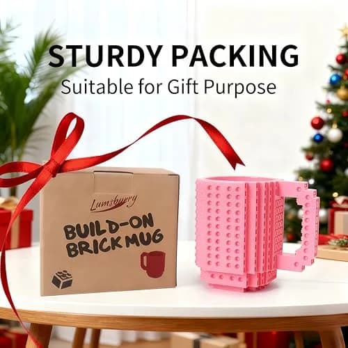 Lumsburry Build-on Brick Coffee Mug 350ml (11.8 Oz) | Funny DIY Novelty Cup with Building Blocks thumbnail 7
