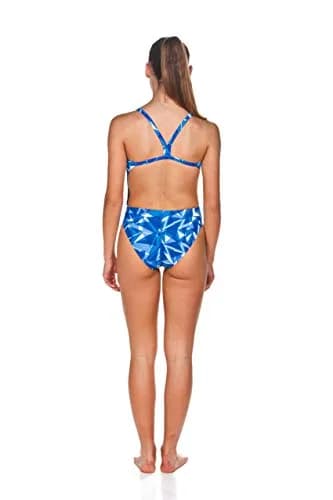 ARENA Women's Shattered Glass Challenge Back MaxLife One Piece Athletic Training Swimsuit, Royal, 32 | Chlorine-Resistant, Medium Rise, Sleeveless thumbnail 5