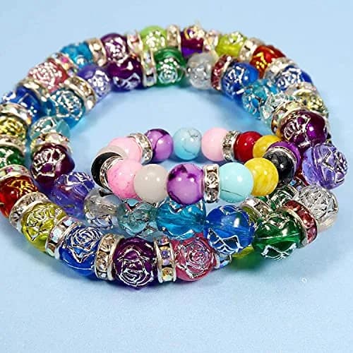 Allb Blue Czech Crystal Rondelle Spacer Beads 6mm (100 Pcs) | Silver Plated Rhinestone for Jewelry Making thumbnail 4