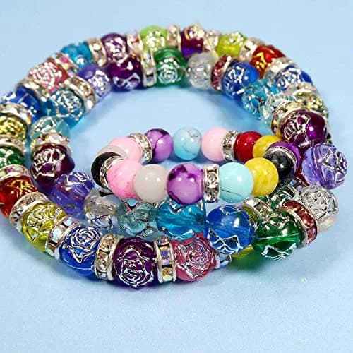 Allb 100pcs 8mm Silver Plated Crystal Rondelle Spacer Beads | Jewelry Making Craft Beads thumbnail 5