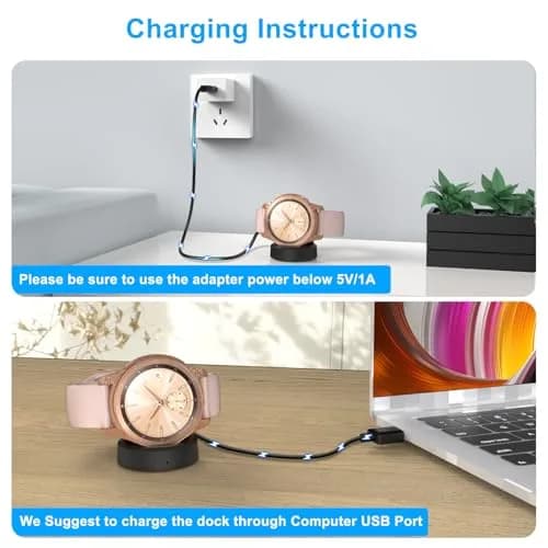 YUANHOT Samsung Galaxy Watch 42mm/46mm Charging Dock | Compact, Lightweight & Safe (4.6x5.4cm) thumbnail 3