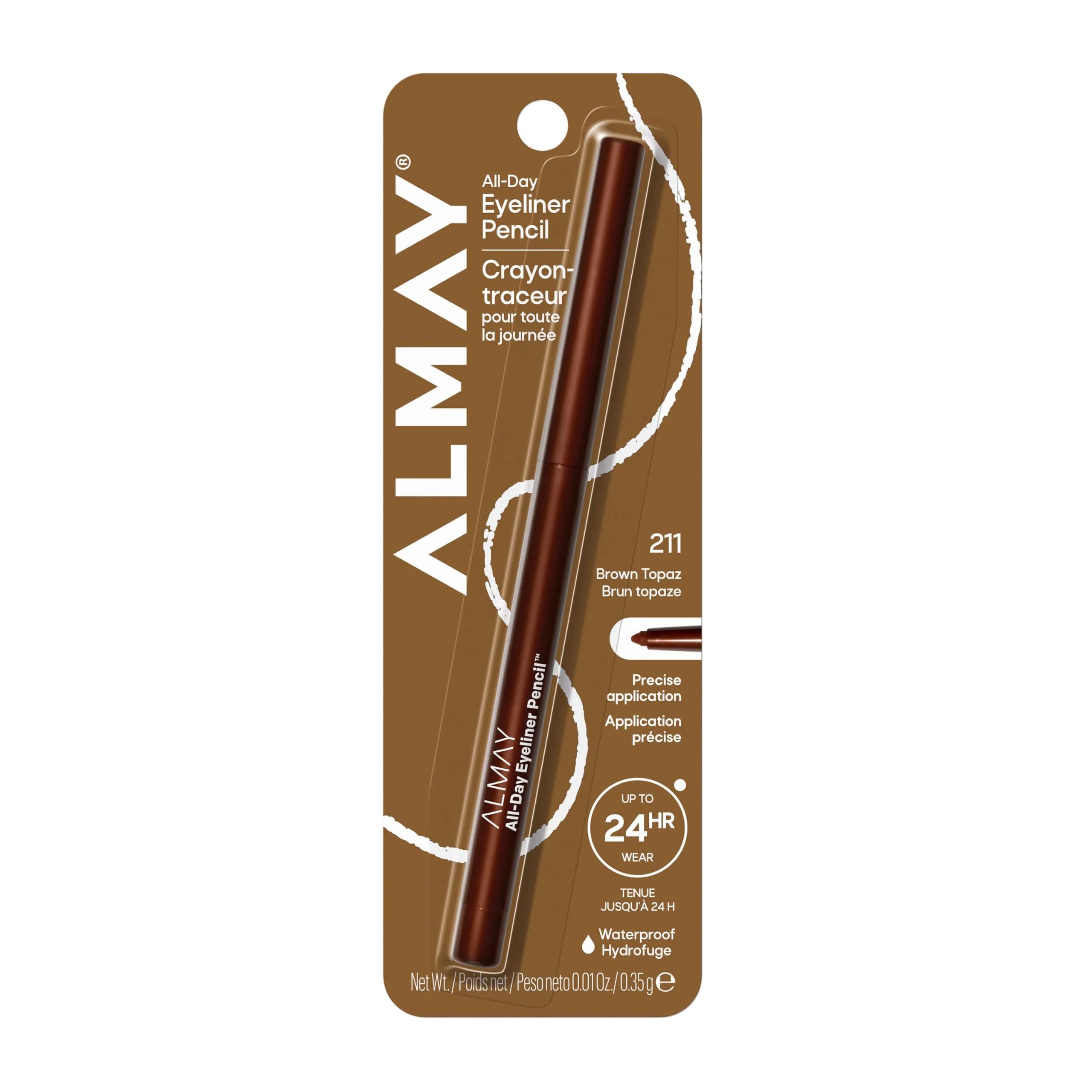 Almay All-Day Eyeliner Pencil - 211 Brown Topaz Waterproof Matte Finish