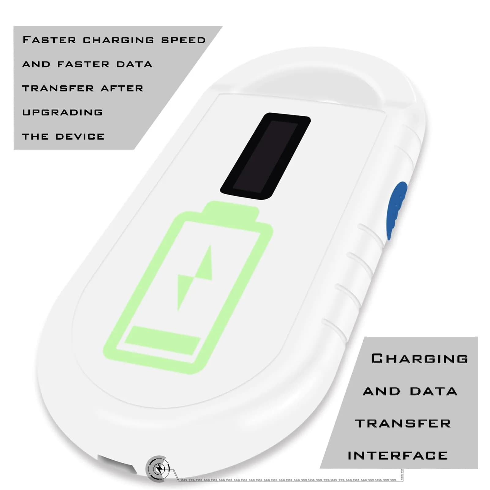 Smoostart Microchip Scanner PT160 White | Reads FDX-B & EMID Chips, 1000 Records, USB Upload - view 5