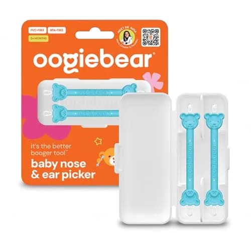 oogiebear Baby Nose & Ear Picker with Travel Case, 2-Pack Blue | Safe Dual-Ended Nasal & Ear Cleaner for Newborns & Toddlers thumbnail 1