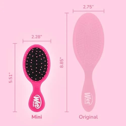 Wet Brush Mini Detangler Hair Brush, Pink | Detangling Travel Brush with IntelliFlex Bristles for All Hair Types thumbnail 4