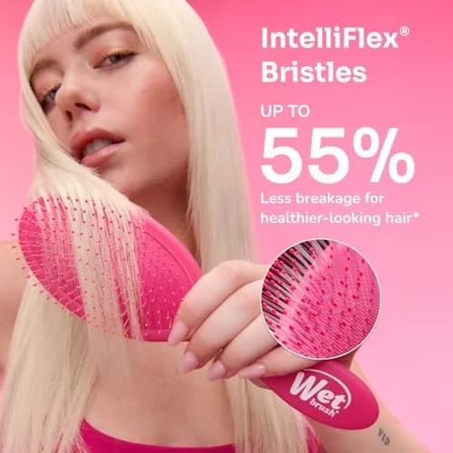Wet Brush Mini Detangler Hair Brush, Pink | Detangling Travel Brush with IntelliFlex Bristles for All Hair Types thumbnail 5